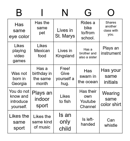 Human Bingo: Find Someone Who... Bingo Card
