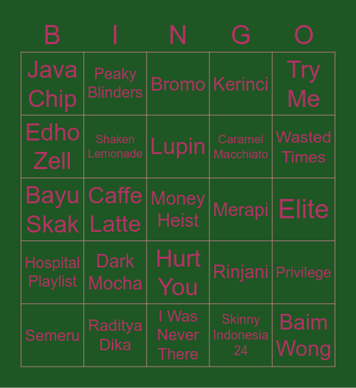 Suzu 💮 Bingo Card