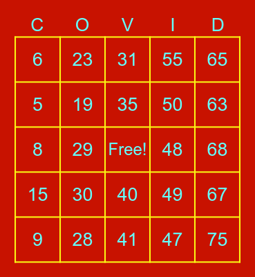 Covid Bingo Philippines Bingo Card