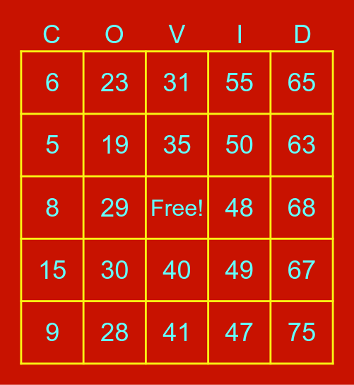 Covid Bingo Philippines Bingo Card