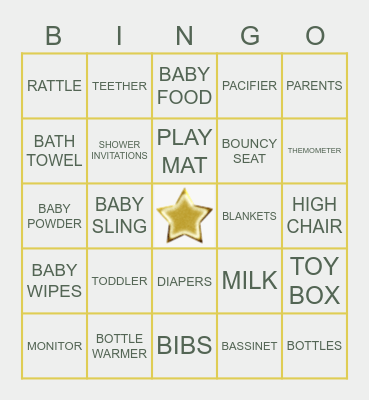 AVANI & VIVEK'S BABY SHOWER Bingo Card