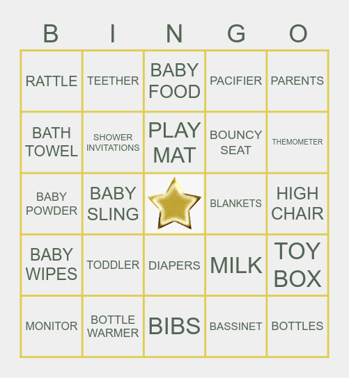 AVANI & VIVEK'S BABY SHOWER Bingo Card