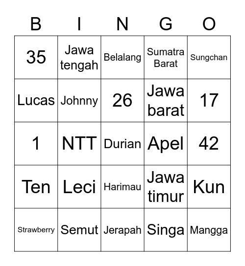 punya BBSOMI01 Bingo Card