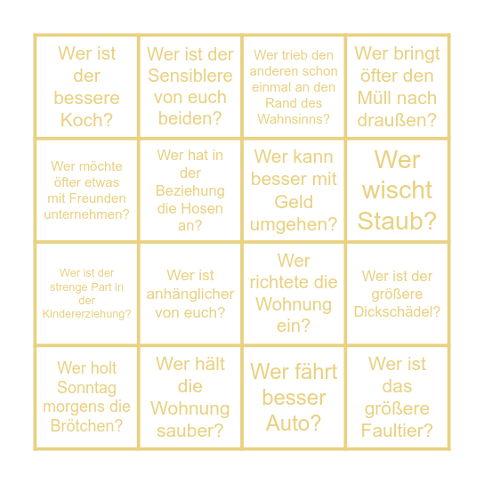 Hochzeitsbingo Card