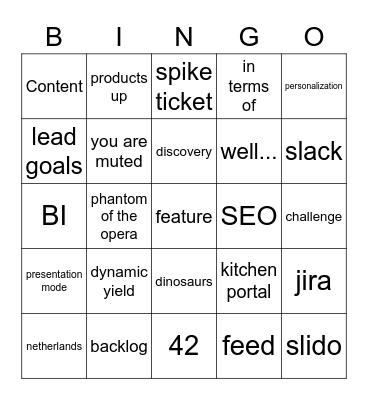 Sprint Review Bingo Card