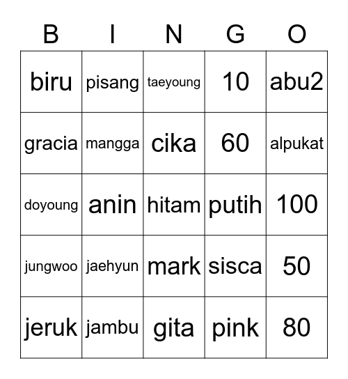 PAKSEOYEON00 Bingo Card