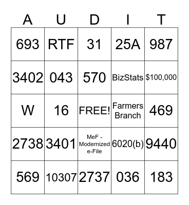 TCO Bingo 2 Bingo Card