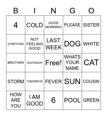 ASL BINGO Card