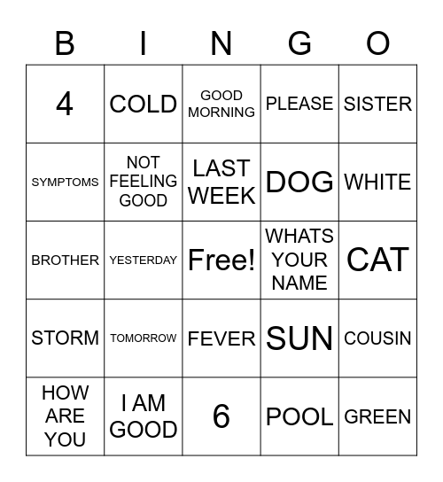 ASL BINGO Card