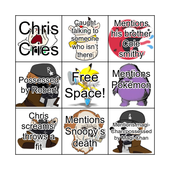 CHRIS-CHAN Trial Bingo Card 1 Bingo Card