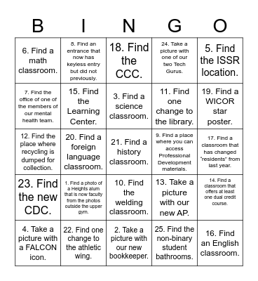 Falcon Family BINGO Card
