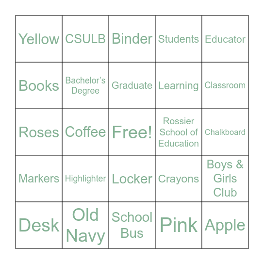 Alaa's Graduation Party Bingo! Bingo Card