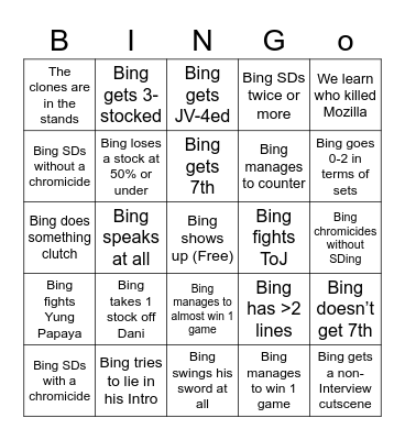 Go Girl Give Us Nothing Bingo Card