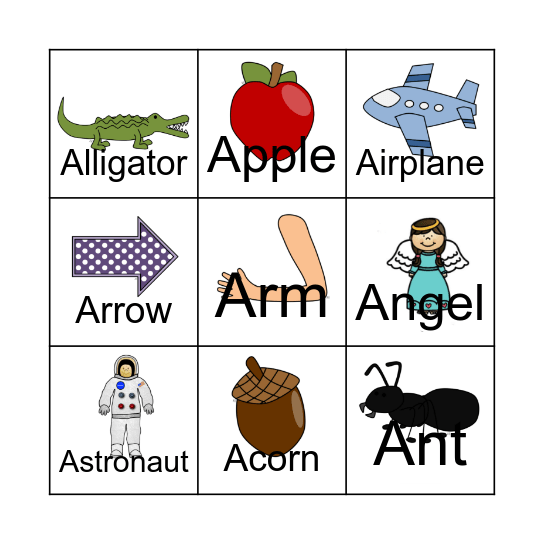 A is for... Bingo Card