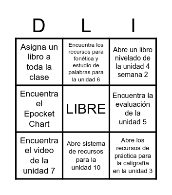 Adelante BINGO Card