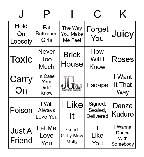 JP Picks Bingo Card