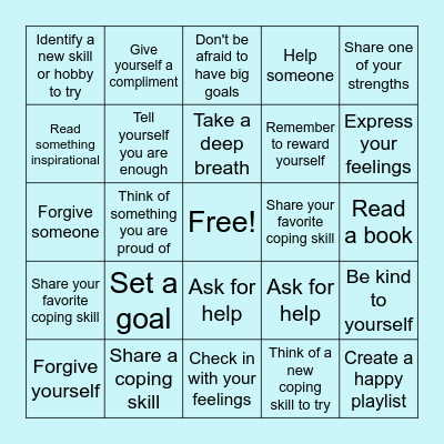 Self-Compassion Bingo Card