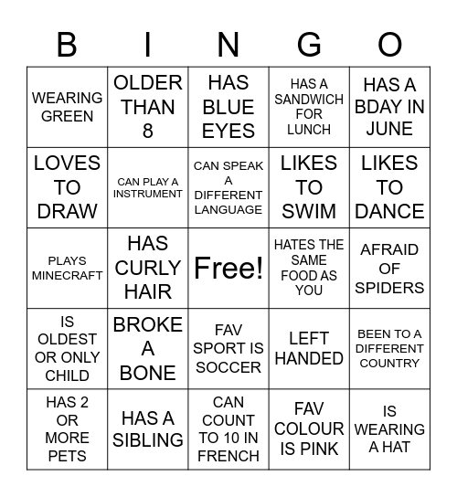 FIND SOMEONE WHO Bingo Card