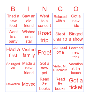 DLL Bingo Card