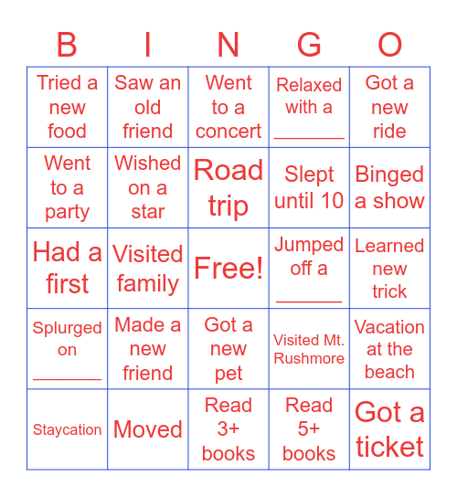 DLL Bingo Card