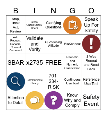 SAFE-LINGO BINGO Card