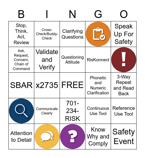 SAFE-LINGO BINGO Card