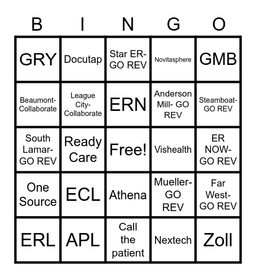 Gryphon Bingo Card