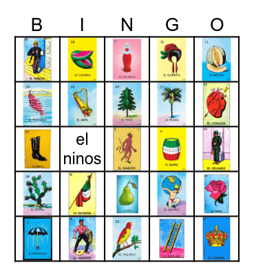 Loteria Bingo Card