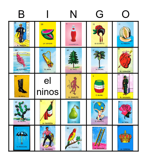 Loteria Bingo Card