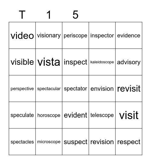 Teal 15 Bingo Card