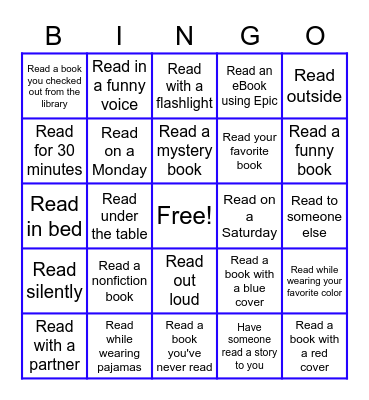 August/September Reading Bingo Card