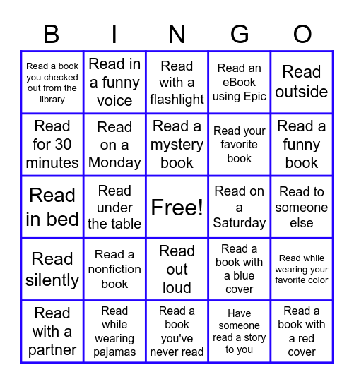 August/September Reading Bingo Card