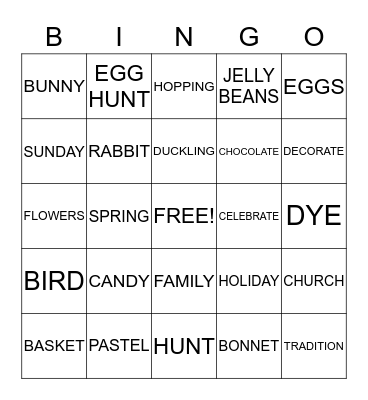 EASTER Bingo Card