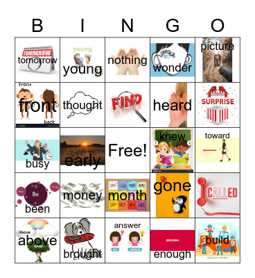 Quarter 4 High Frequency Words Bingo Card