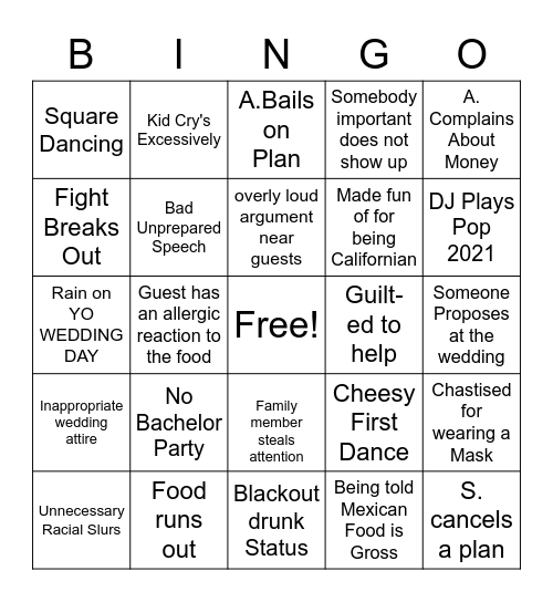 Green Bay Bing Bingo Card