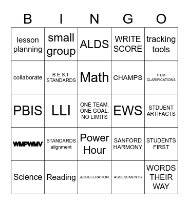 Inwood's Road Map Bingo Card