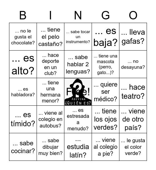 ¿Quién ... Bingo Card