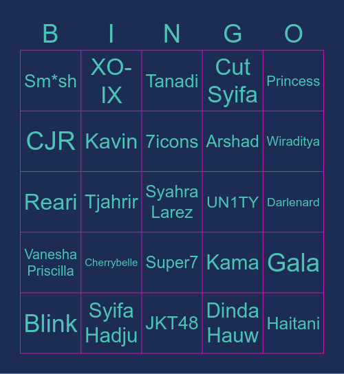 Arshad's Bingo Card