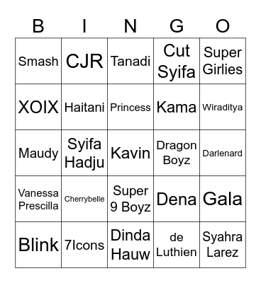Punya Clairine <3 Bingo Card