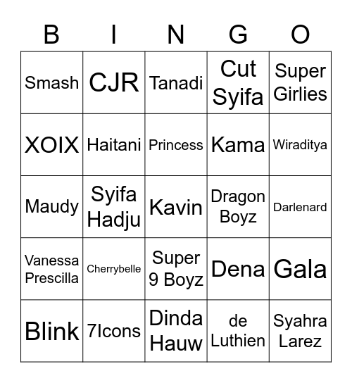 Punya Clairine <3 Bingo Card