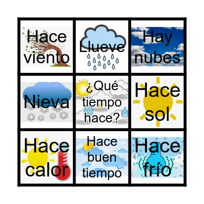 ¿Qué tiempo hace? Bingo Card