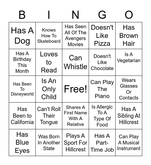 BINGO Card