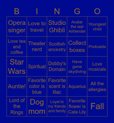 Callie - Professor 🔵🦅📘 Bingo Card