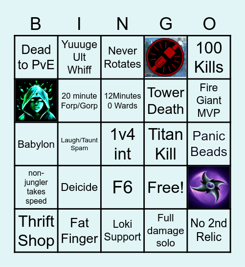 Potato Bingo Card