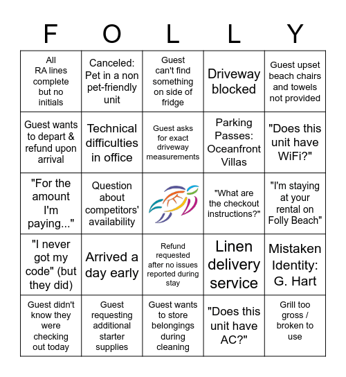 Folly's Best Bingo: August 2021 Bingo Card