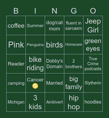 Amanda - Founder 🟢🐍👑 Bingo Card