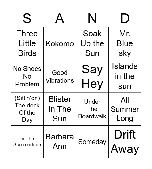 Toes in The Bingo Card