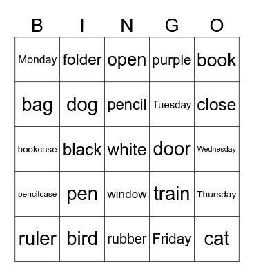 Family and friends 1 / Unit 1 Bingo Card