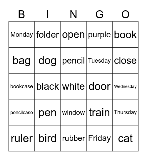 Family and friends 1 / Unit 1 Bingo Card
