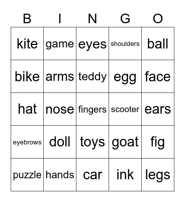 Family and Friends 1 / Unit 2 and 3 Bingo Card